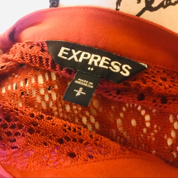 Express Cold-Shoulder rust Button Down - Picture 9 of 10